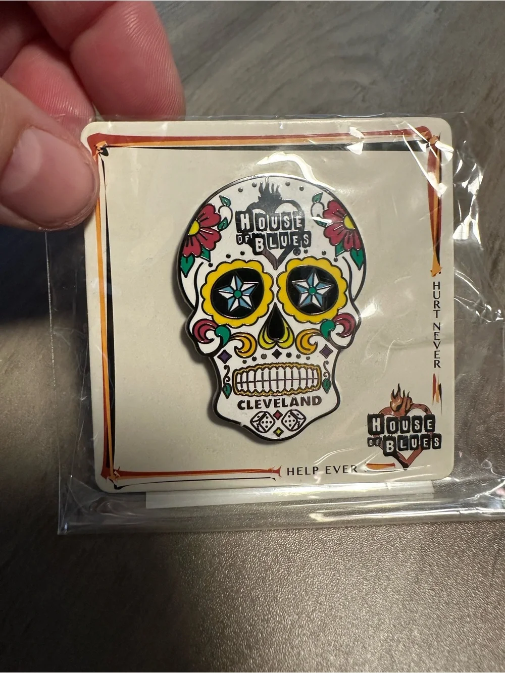 House of Blues Cleveland Sugar Skull Pin NWT